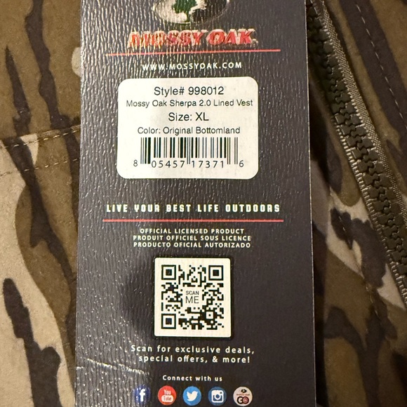 Mossy Oak Sherpa Lined Vest - Bottomland - Picture 2 of 2